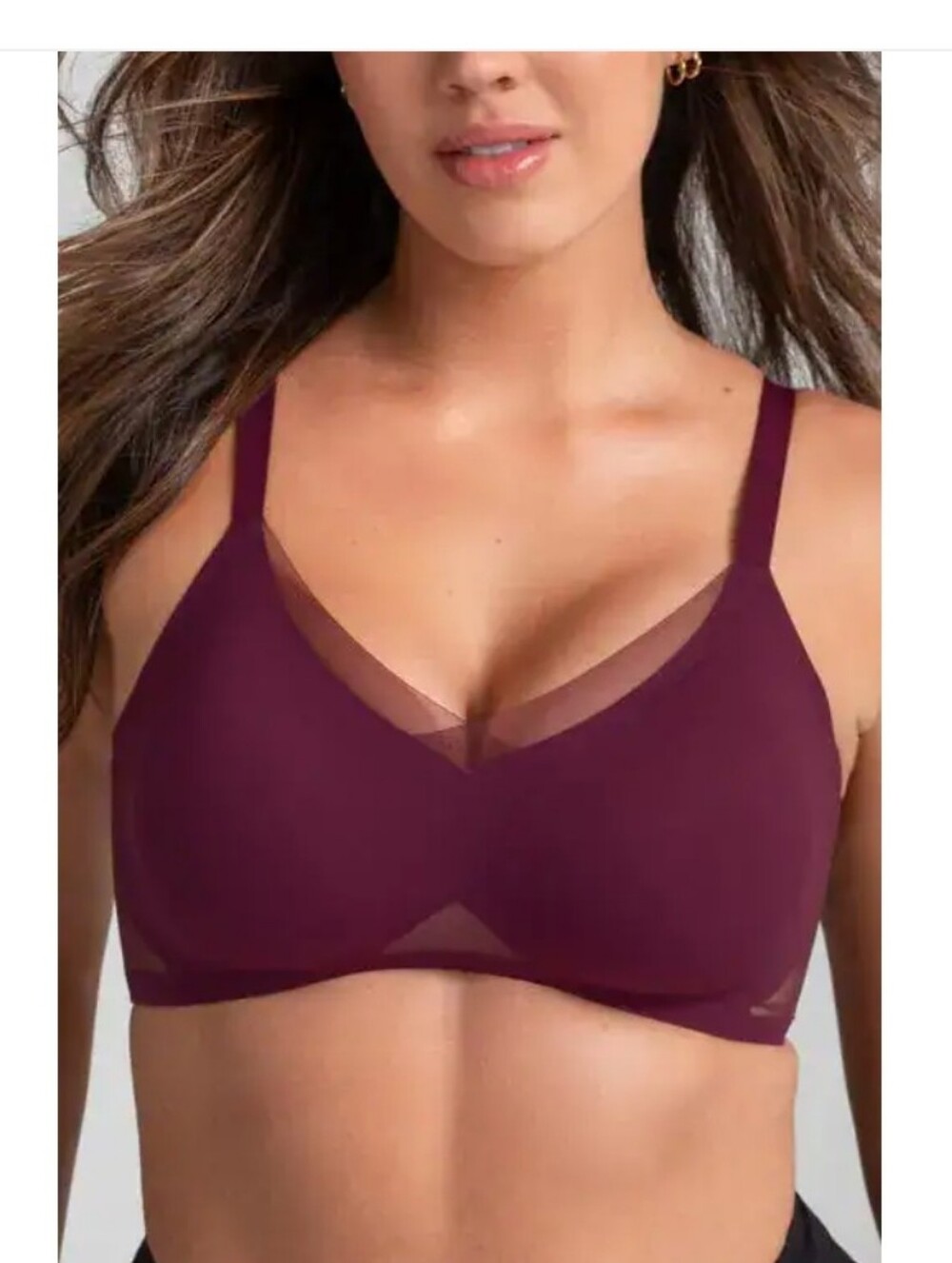 HoneyLove Mesh Trim Plum Bra Size 38D/DD(E) NWT
